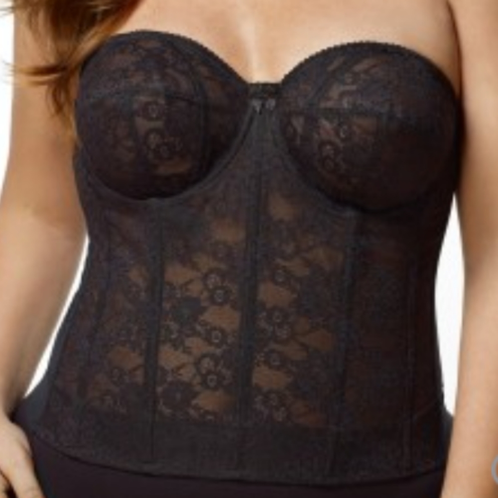 Elila Lace longline Bra Black 34H